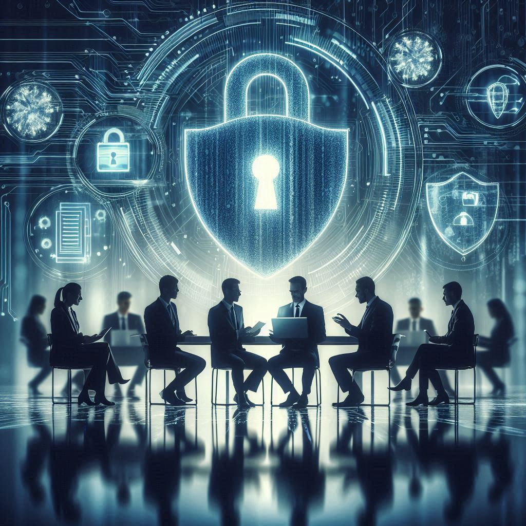 Team collaborating on cybersecurity strategy